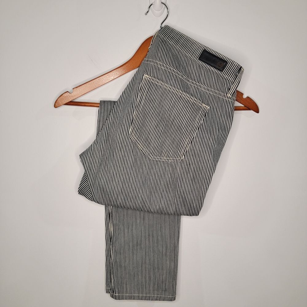 Adriano Goldschmied Womens Jeans The Prima Sz 30 Striped Cigarette Leg‎ Mid Rise
